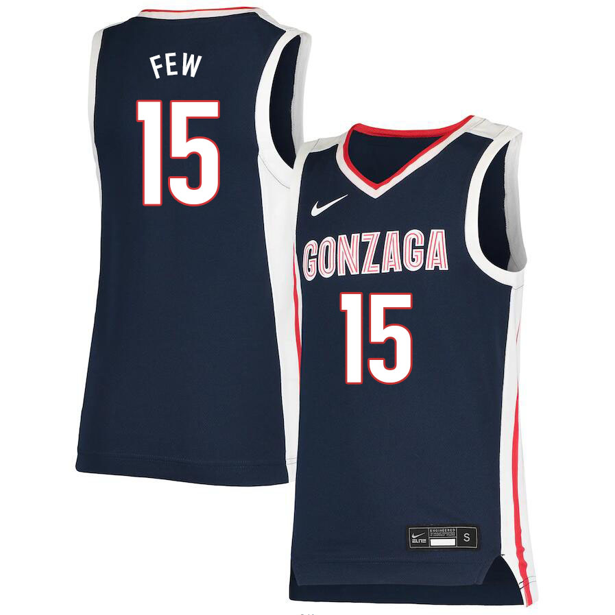 Men #15 Joe Few Gonzaga Bulldogs College Basketball Jerseys Sale-Navy